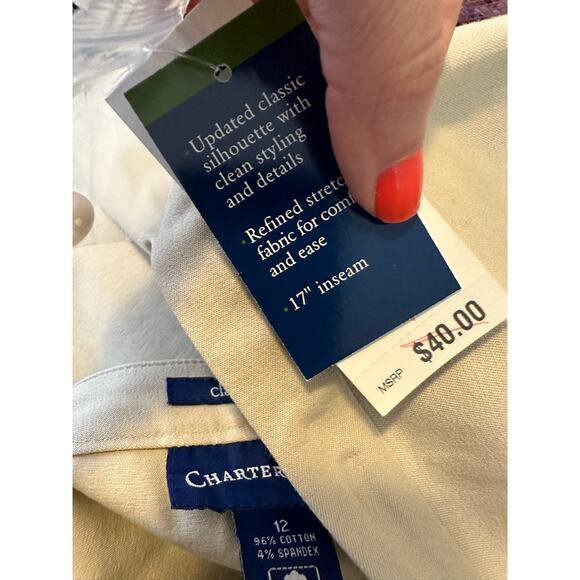 Charter Club beige flat front capri pants size 12 - Picture 6 of 10